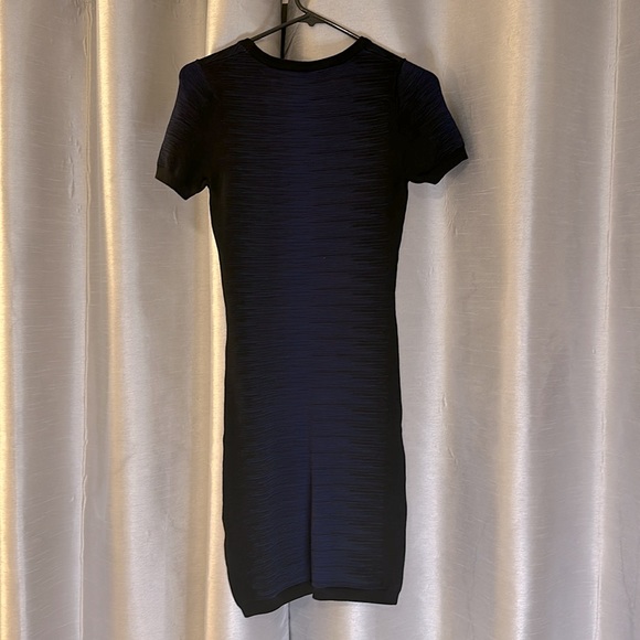 French Connection Blue + Black Body-Con Dress - Picture 3 of 4